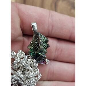 Bismuth rainbow crystal pendant